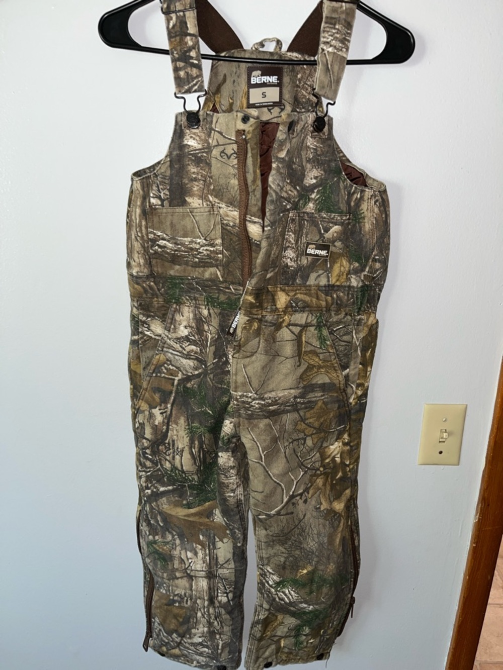 Berne Kids' Camo Bib Overalls - Brown/Green